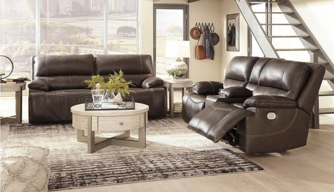 ASH U437 POWER RECLINING LEATHER SOFA SET