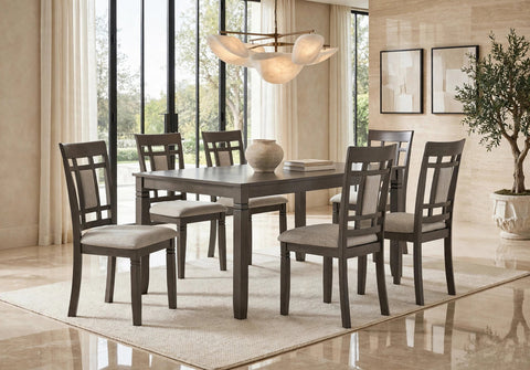 D2020 gray dining table and six chair set