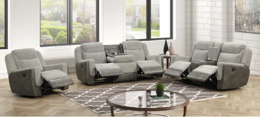 LISA GRAY 3PC - SOFA, LOVE SEAT & RECLINER